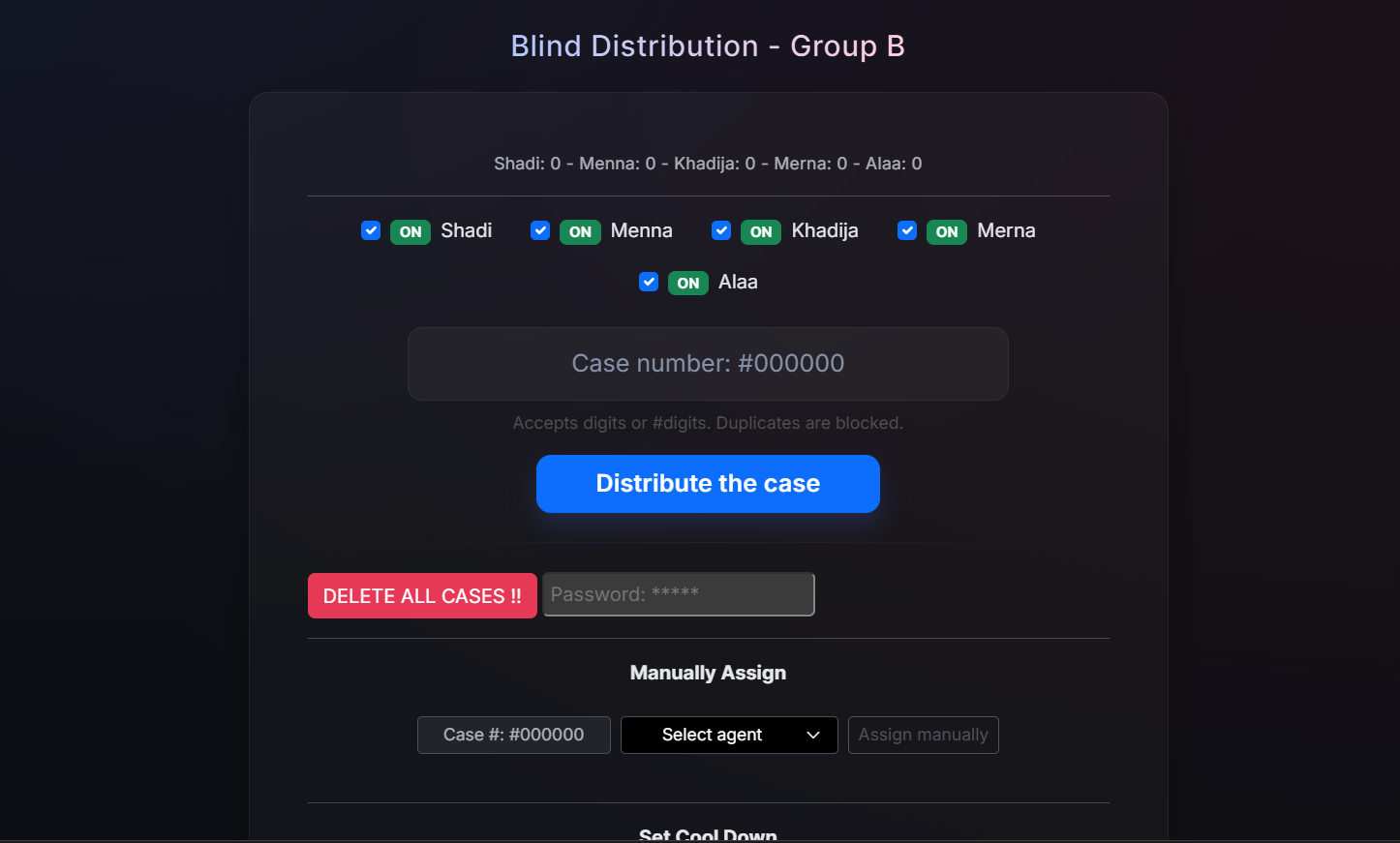 Blind Distribution main page