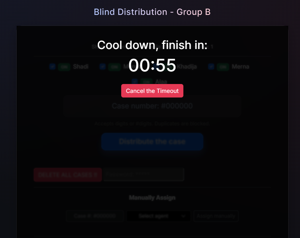 Blind Distribution active cool down